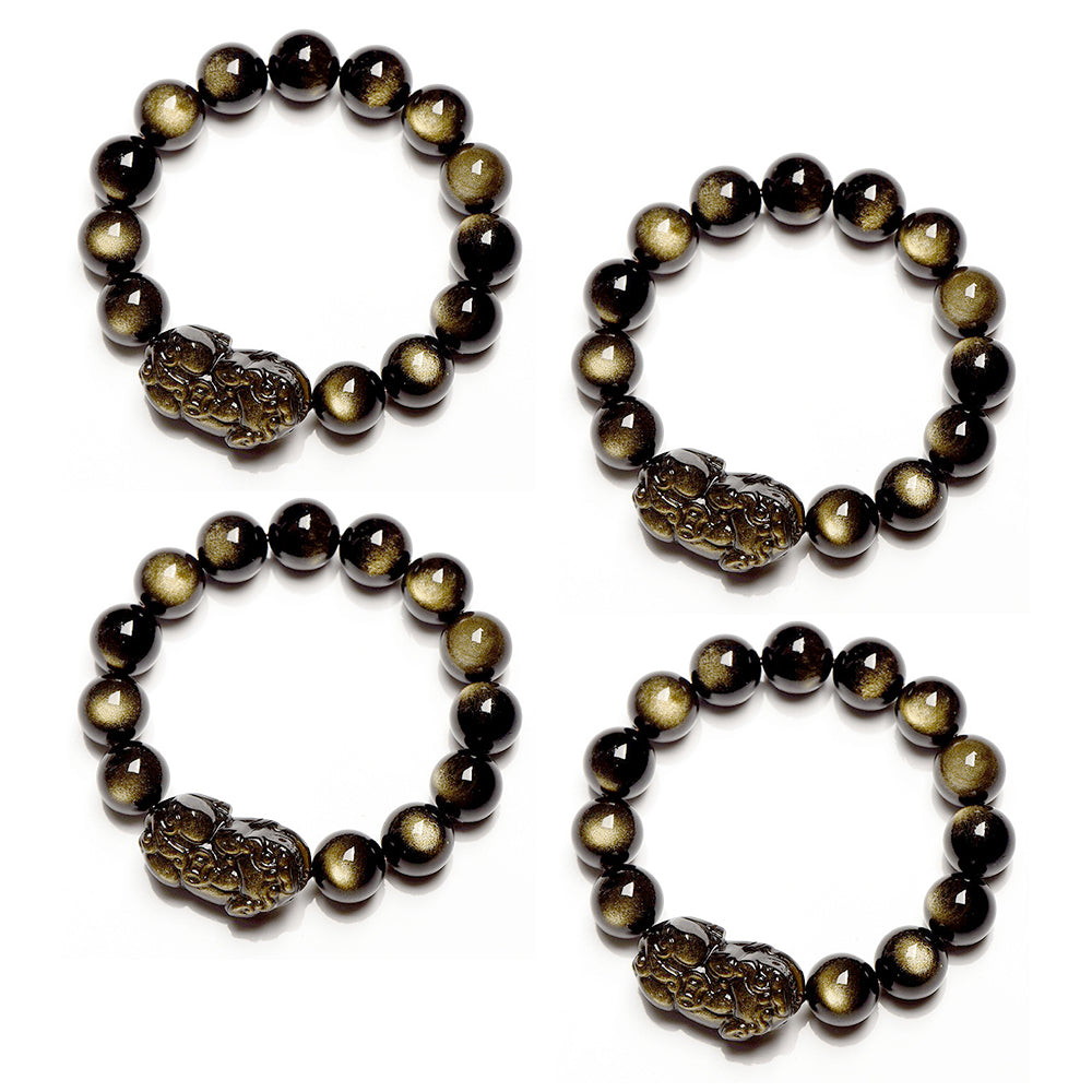 Feng Shui Golden Sheen Obsidian Bracelet